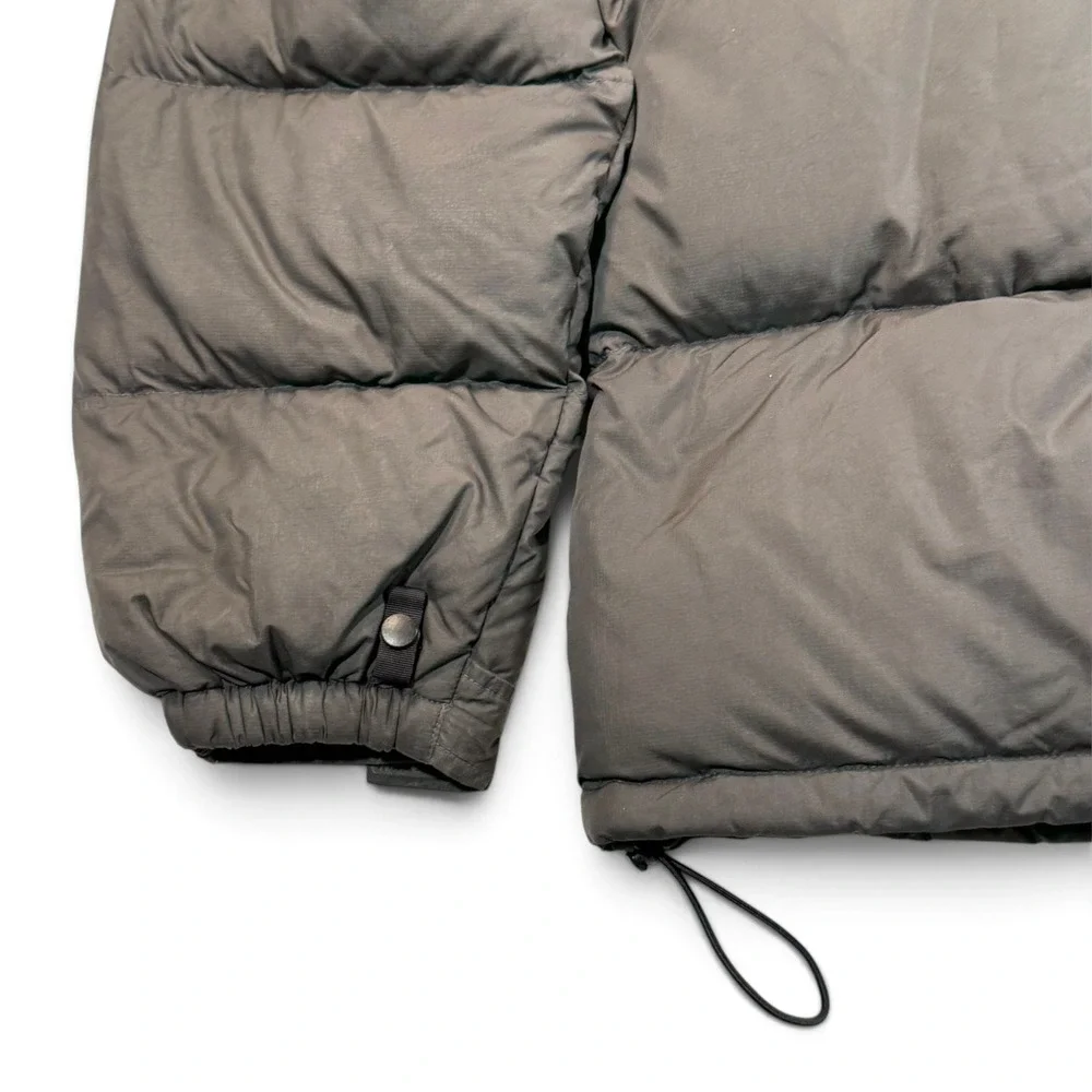 The North Face Nuptse 700 Down Puffer Jacket Mens Large Gray Black Hooded A187